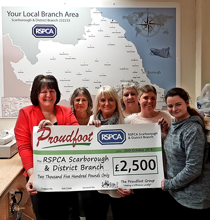 Proudfoot £2500 Donation To RSPCA Scarborough