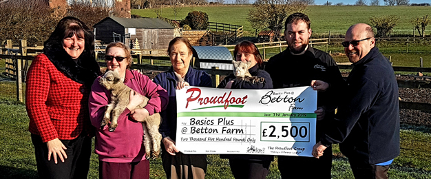Proudfoot Donation To Basics Plus @ Betton Farm