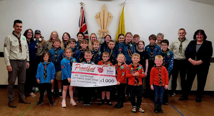 £1,000 Donation to 42nd St Marks Scout Group