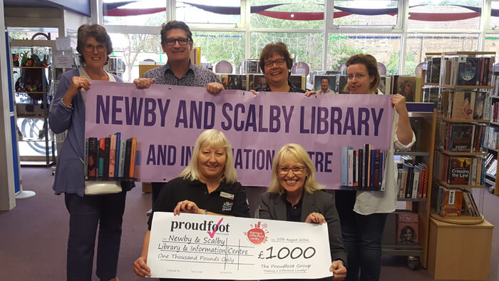 Proudfoot £1000 MADL Donation To Newby & Scalby Library